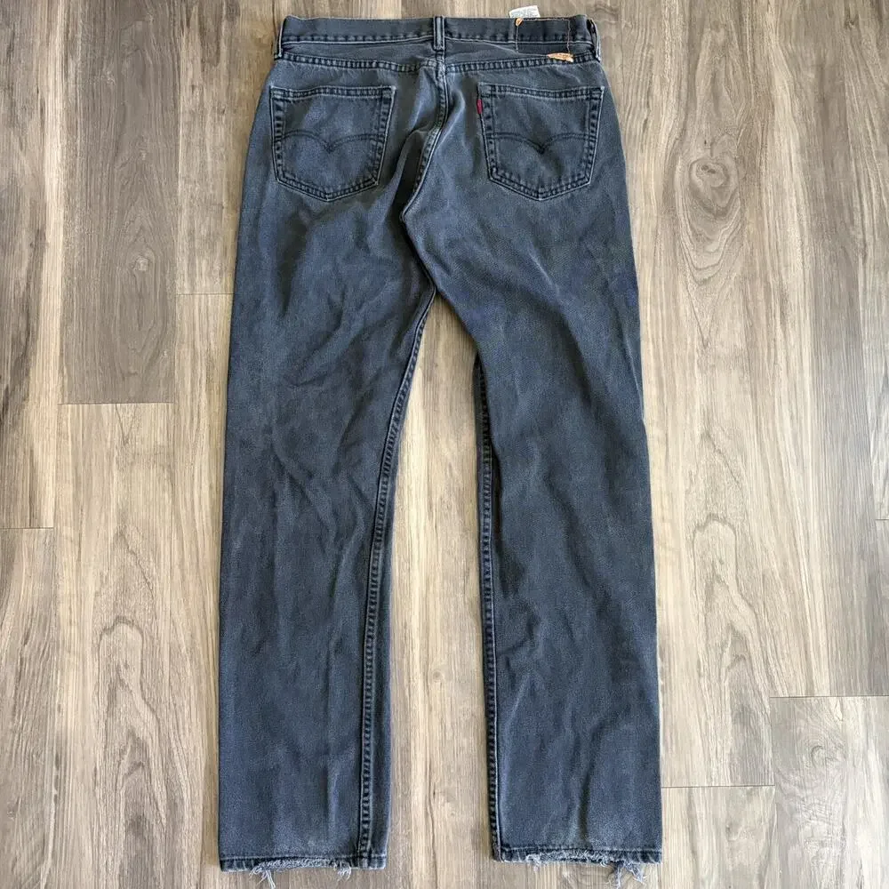 Vintage Y2K Levi’s 505 Jeans Men's Size 34x34 Straight Leg Black Denim Faded